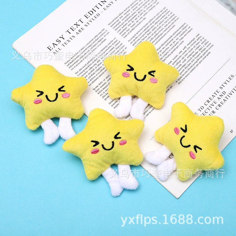 Аксессуары для сумок Плюшевые Мультяшные головы Аксессуары с пятиконечной звездой Звезда Наполнитель головы животного Хлопковые аксессуары Брошь Аксессуары для волос Мультяшная голова