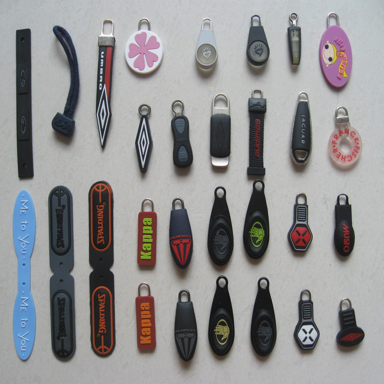 塑胶滴胶合模压胶拉链手注塑拉片头拉连头PVC拉头多色注塑拉头