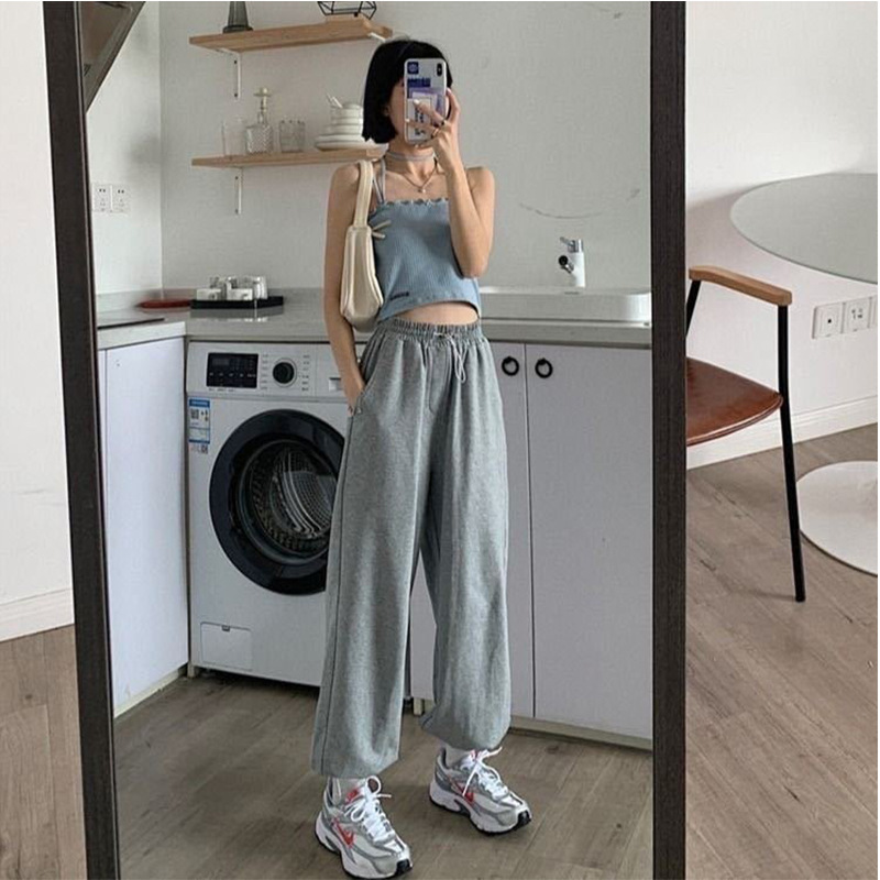 Sports casual pants women's autumn 2024 new high waist toe pants women's Korean version of loose wide leg pants children's wholesale