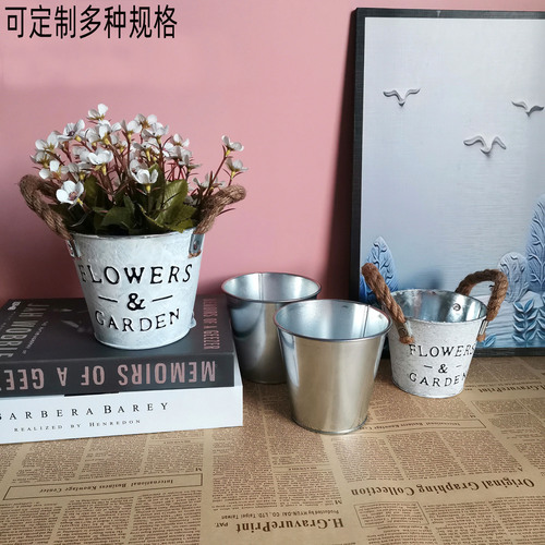 Metal bucket, iron bucket, small iron bucket, succulent flower pot, desktop storage flower bucket, iron flower pot