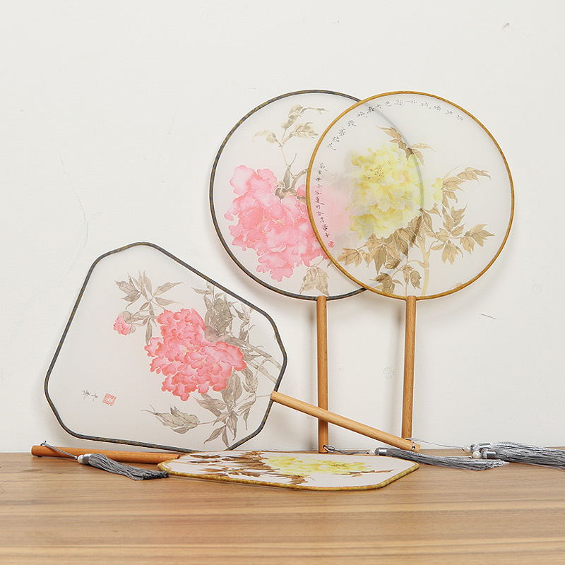 Hanfu ventilador de estilo antiguo ventilador redondo ventilador de baile clásico translúcido ventilador redondo fábrica al por mayor