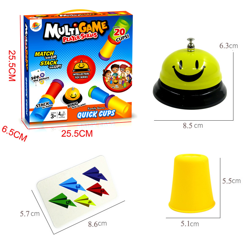 Qizhi para niños educación temprana diversión jengle padre-hijo mini taza de Jenga velocidad competitiva taza plegable juego de mesa juguete