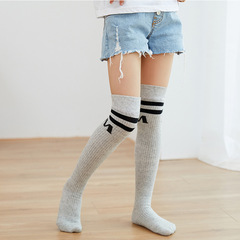 Creative letter M straight tube socks combed cotton children's long tube socks cotton students medium high tube socks boys' girls' half leg socks 