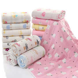 宝宝浴巾纯棉纱布六层童被新生儿包被婴儿盖毯儿童浴巾柔软吸水棉