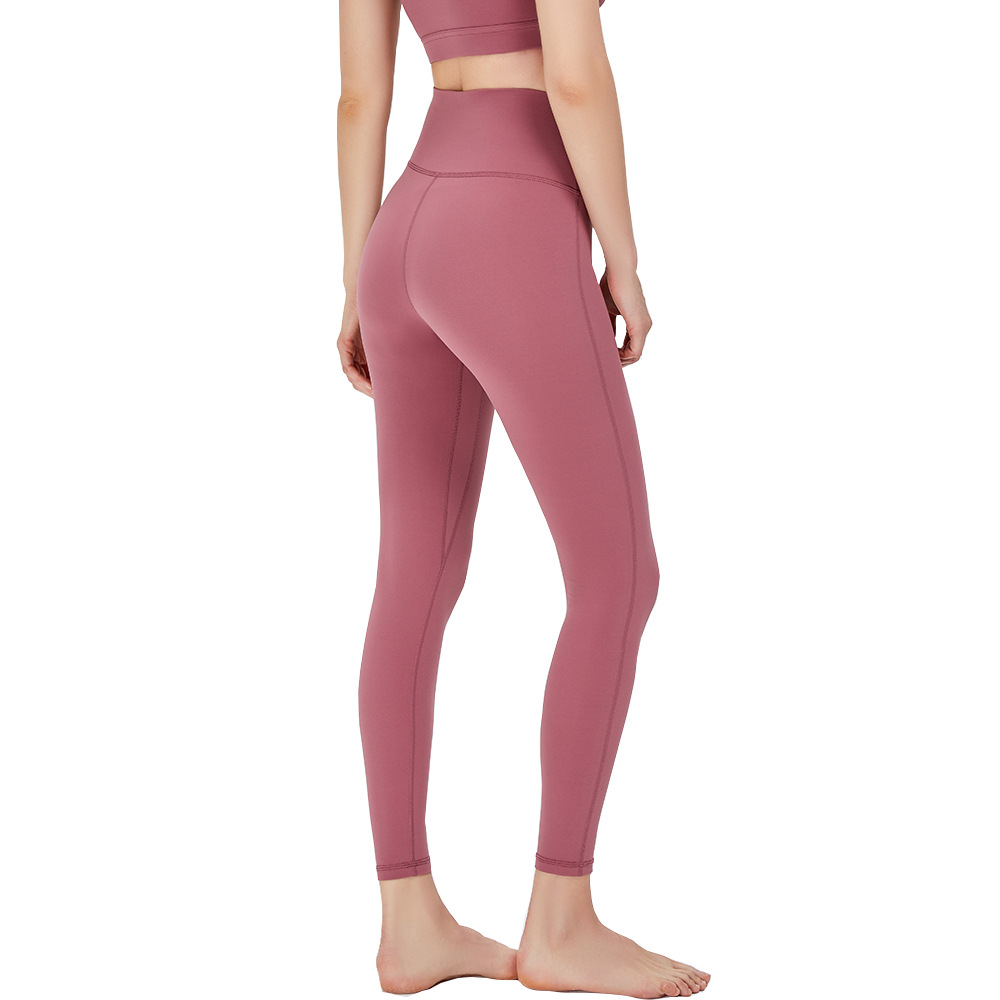 Nueva Pantalones de yoga las mujeres nude línea oblicua alta cintura hip elevación apretado melocotón deportes fitness Pantalones