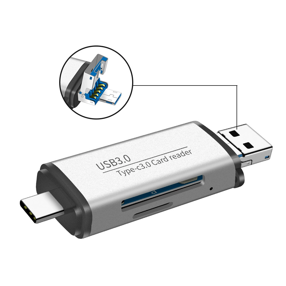 USB 3.0 многофункциональная скоростная кард-ридер TF/SD карта пятинетельный Type-C многодисковый двойной кард-ридер