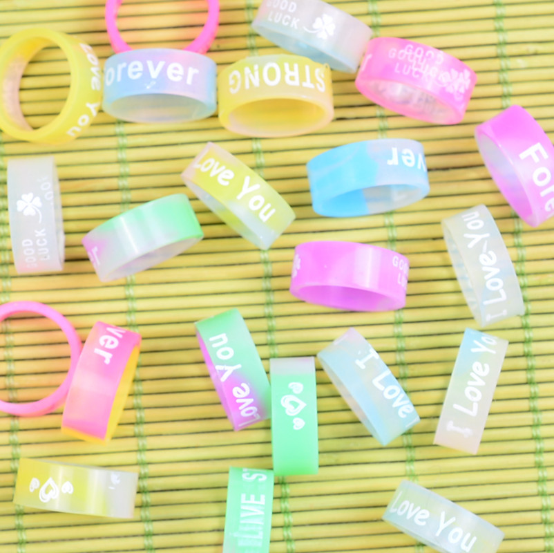 Glowing silicone rubber rings