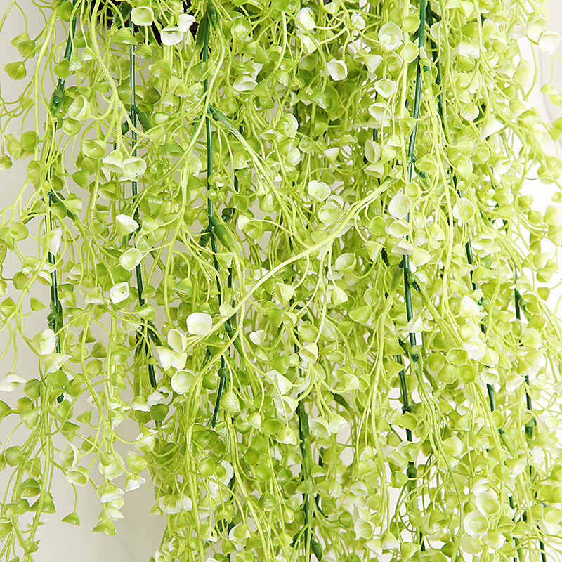 Artificial Golden Bell sauce colgante de pared hogar restaurante decoración de la pared colgante de pared de ratán de plástico decoración de la pared de la planta colgante cesta de la flor al por mayor