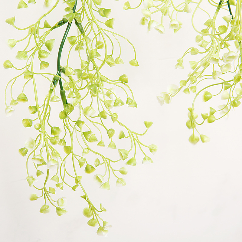 Artificial Golden Bell sauce colgante de pared hogar restaurante decoración de la pared colgante de pared de ratán de plástico decoración de la pared de la planta colgante cesta de la flor al por mayor