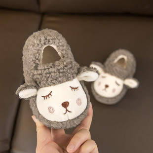 Children's cotton slippers boys indoor baby men's cotton shoes wholesale Mao Mao shoes cute padded heel children's slippers winter