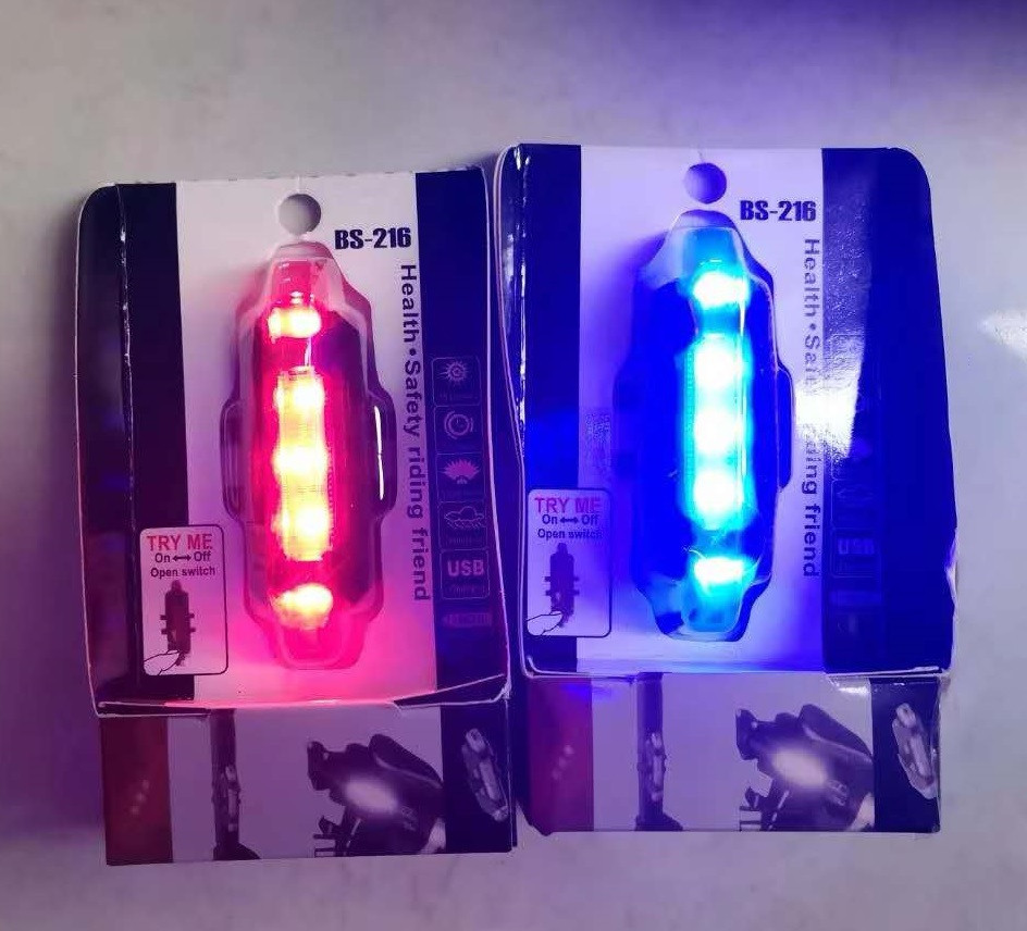 Bicicleta 216 luz trasera de carga USB de conducción nocturna luz de advertencia de seguridad al aire libre LED resalte luz de la bicicleta