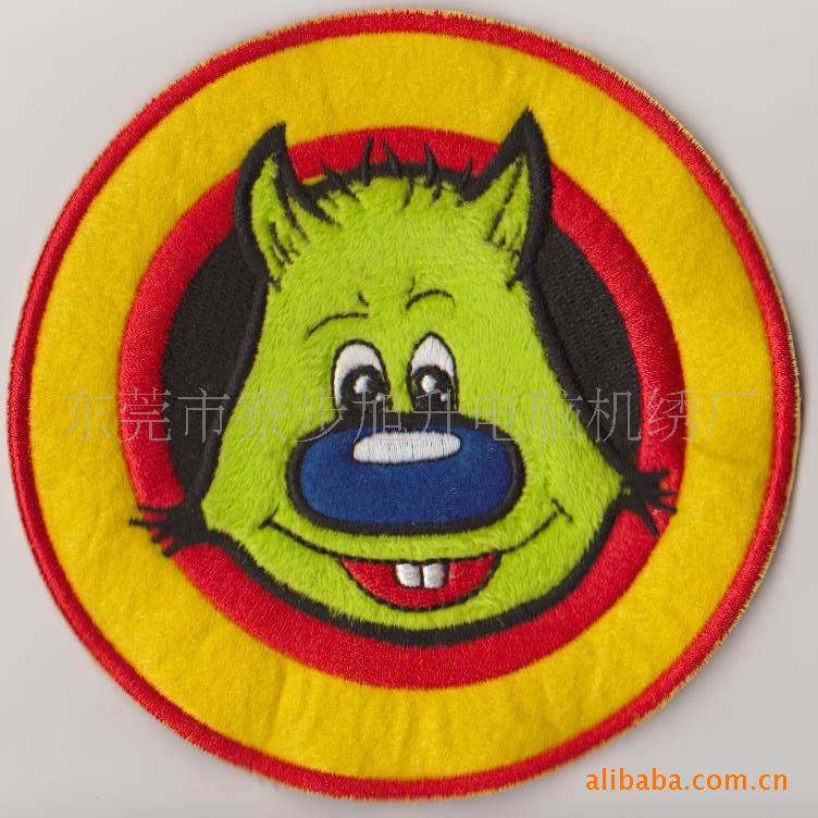 電腦繡花LOGO貼布繡花加工 卡通繡花章布貼 刺繡徽章貼
