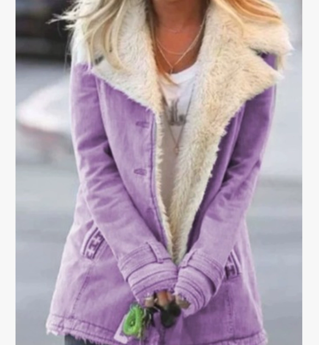 demi‑season fleece jacket, long sleeve, faux‑sherpa lined, regular fit S–5XL