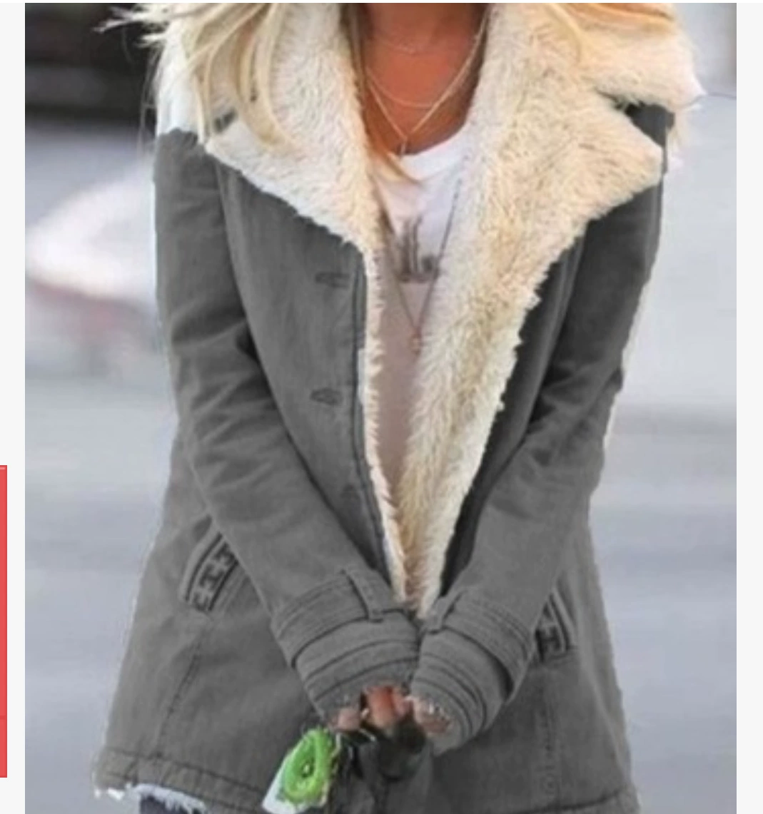demi‑season fleece jacket, long sleeve, faux‑sherpa lined, regular fit S–5XL