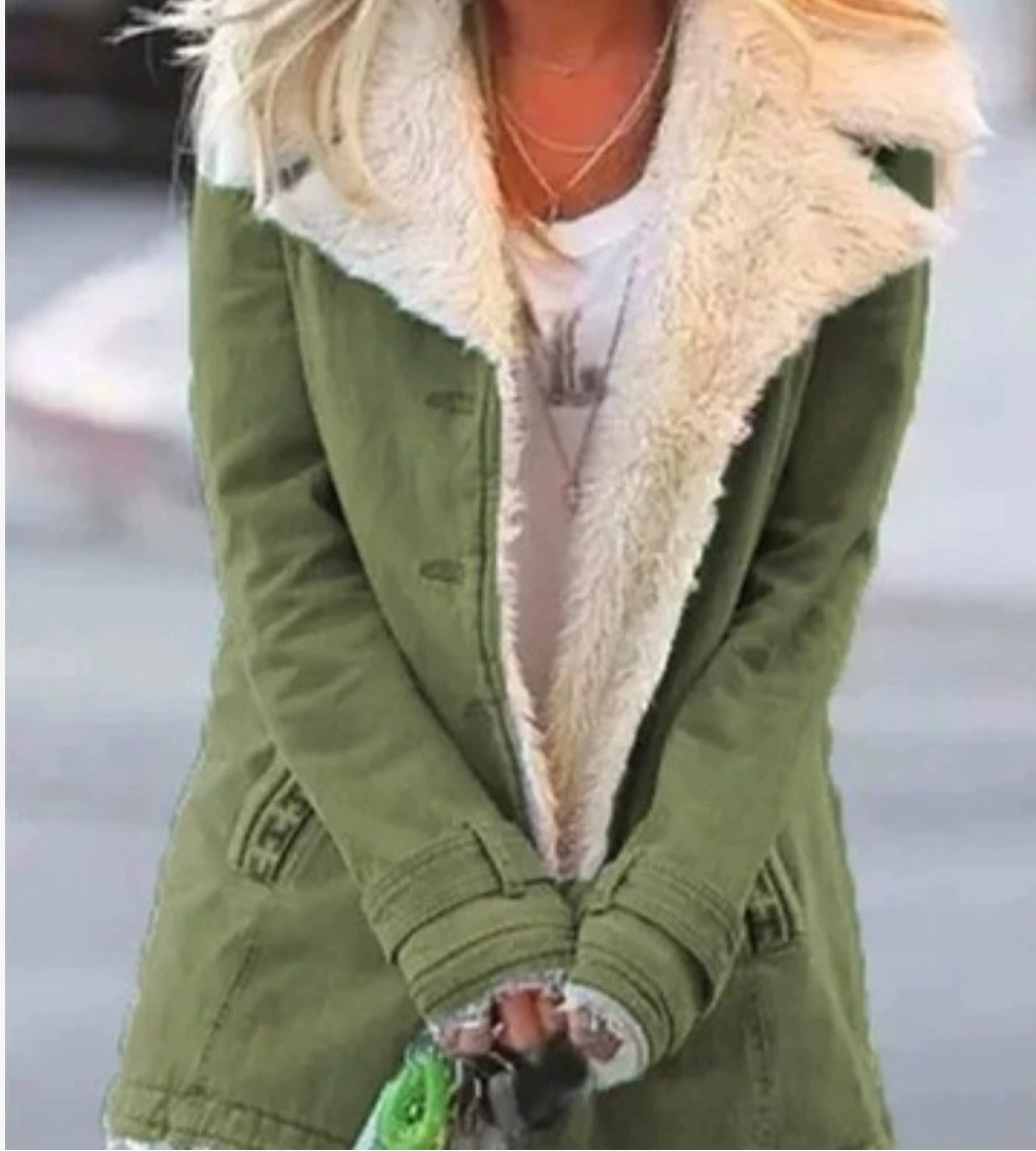 demi‑season fleece jacket, long sleeve, faux‑sherpa lined, regular fit S–5XL