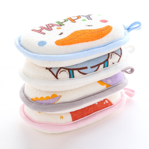 Baby bath cotton baby bath sponge children's bath towel bath ball bath wipe cartoon newborn sponge bath towel