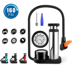 Foot pump high pressure mini portable bicycle electric motorcycle home foot pressure gauge air pump