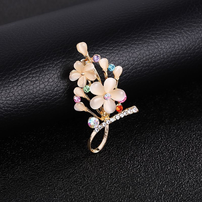 2024 nuevo día de la madre venta caliente broche de ópalo mujer con incrustaciones de diamantes de imitación broche accesorios de ropa joyería