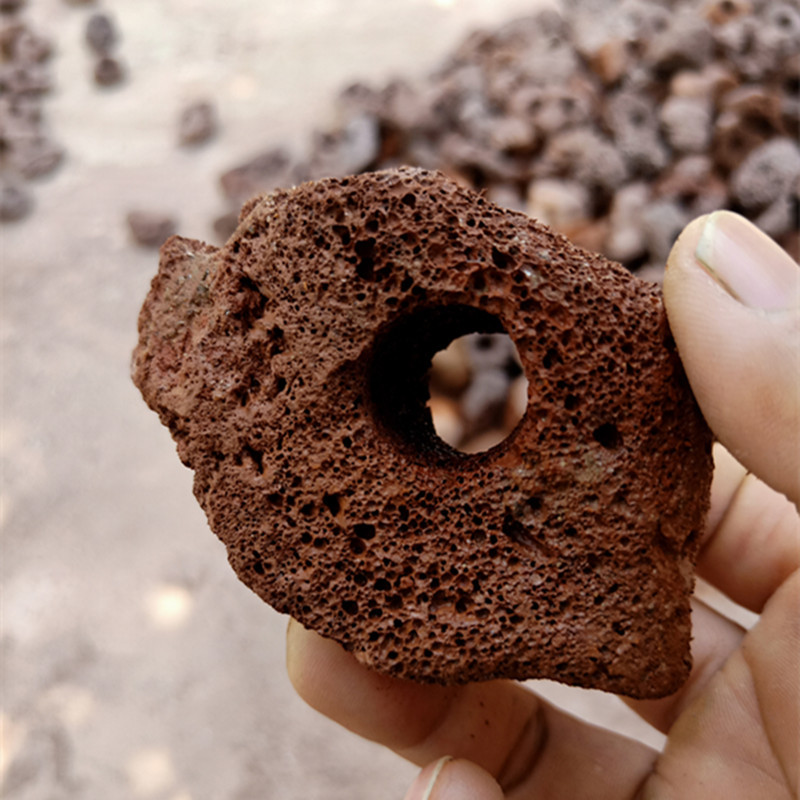 鱼缸细菌屋 水草固定环 多孔蜂窝石 火山石打孔 水族过滤火山石