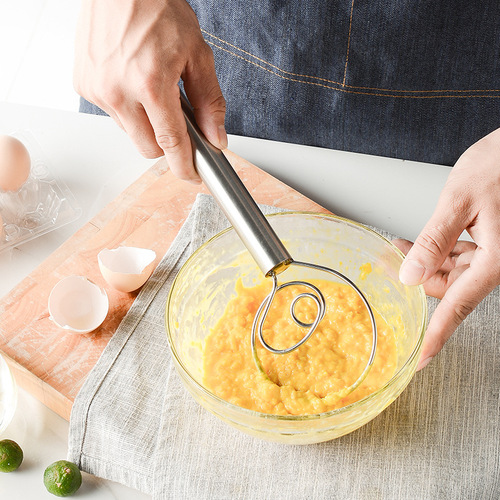 304 stainless steel pipe handle flour coil beater danish dough whisk egg beater mixer