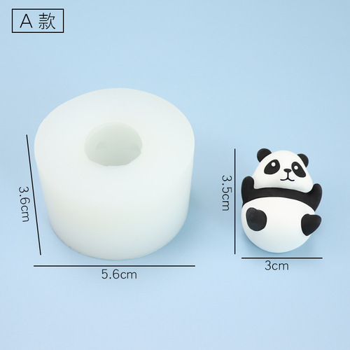 Panda silicone mold cartoon cute panda butt aromatherapy plaster handmade diy car air outlet aroma diffuser stone