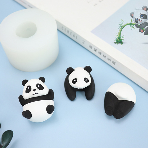 Panda silicone mold cartoon cute panda butt aromatherapy plaster handmade diy car air outlet aroma diffuser stone