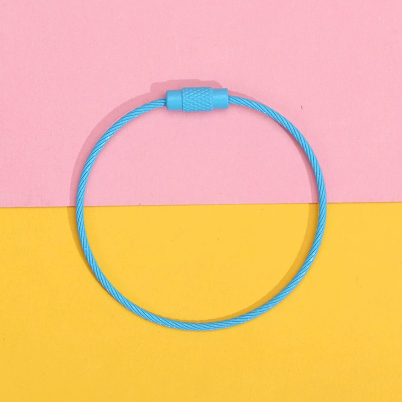 Steel Wire Key Ring Cable, Stainless Steel Keychain Loop, Multi-Color DIY Accessory