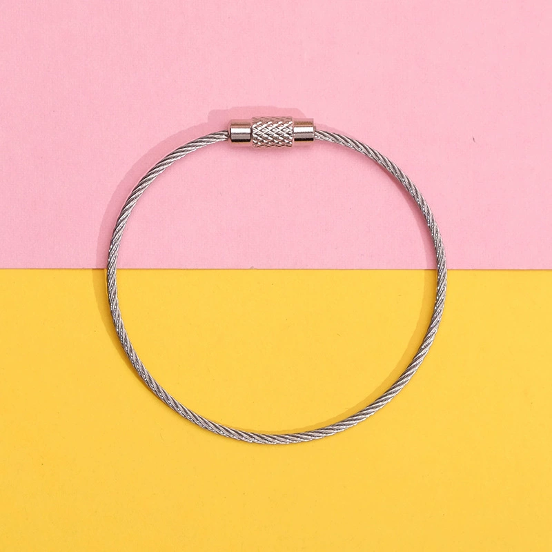 Steel Wire Key Ring Cable, Stainless Steel Keychain Loop, Multi-Color DIY Accessory