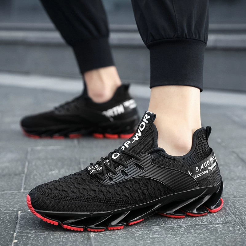 Cross-border AliExpress 2024 Men's Shoes Autumn Breathable Flyweave Casual Men's Trendy Blade Fish Scale Sports Running Shoes
