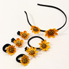 Children's cute hair rope, headband, set, Korean style, flowered