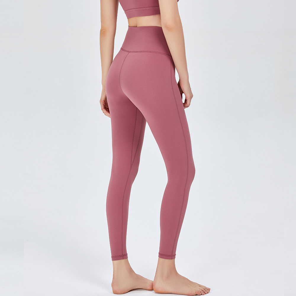 Nueva Pantalones de yoga las mujeres nude línea oblicua alta cintura hip elevación apretado melocotón deportes fitness Pantalones