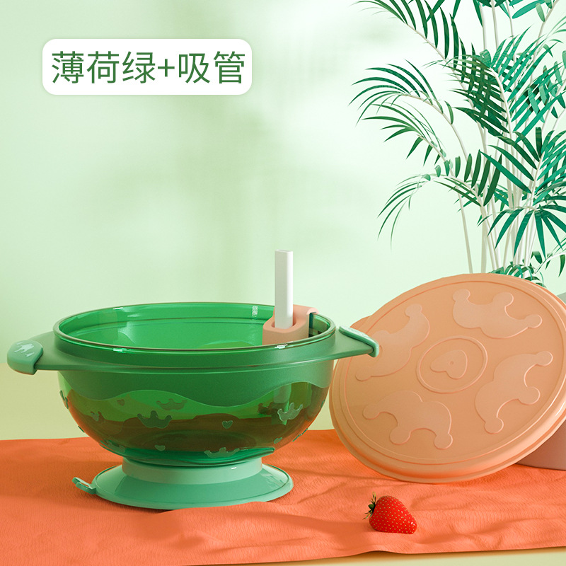 Vipos infantiles cuenco de paja a prueba de derrames alimentos suplementarios para bebés alimentando cubiertos para bebés comendo y bebiendo gachas artículos infantiles recién nacidos