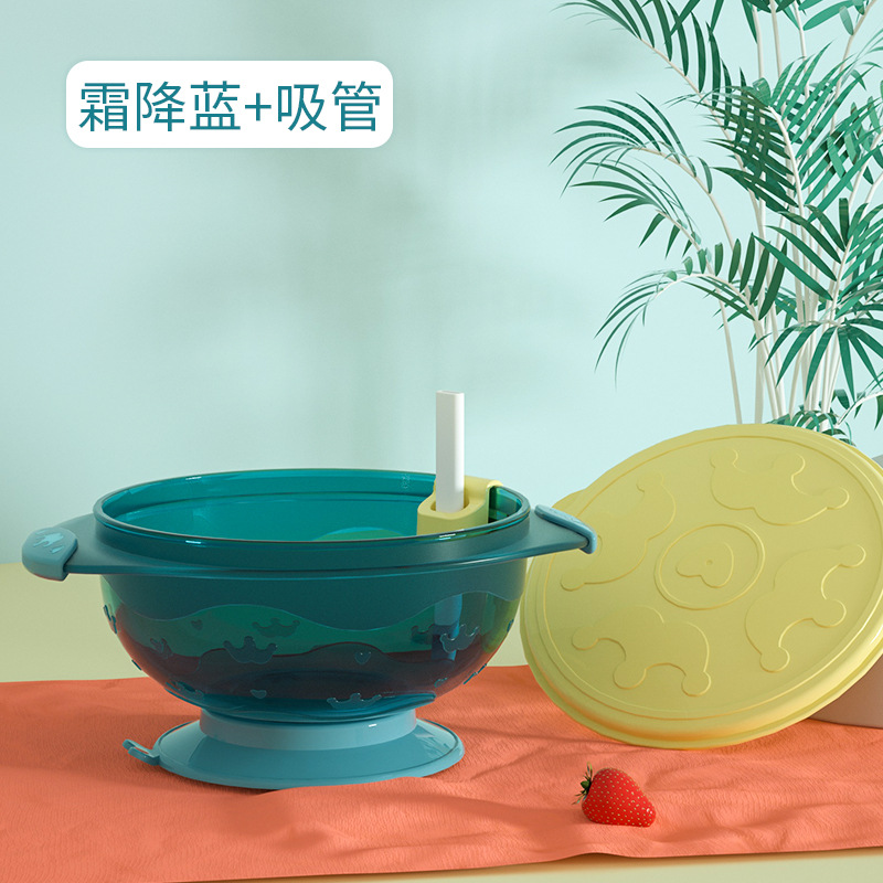 Vipos infantiles cuenco de paja a prueba de derrames alimentos suplementarios para bebés alimentando cubiertos para bebés comendo y bebiendo gachas artículos infantiles recién nacidos