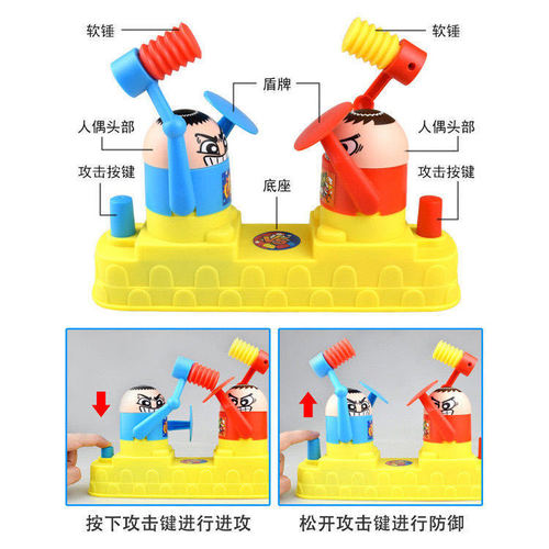 Red and blue offensive and defensive battle toy double minion fighting machine parent-child interactive toy children's hand slap fighting