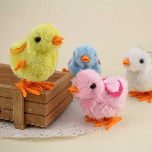 Hot selling wind-up children's toys at street stalls, color mixed wind-up chicken, simulated jumping chicken, wind-up chicken