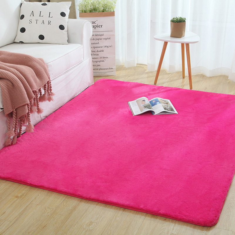 Alfombra de imitación de piel de conejo, alfombra para mesa de centro de la sala de estar, alfombra sencilla y moderna para dormitorio, alfombra gruesa lavable para estudio.