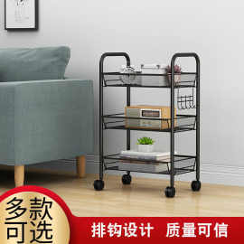 厨房收纳整理架家庭多层带轮可移动置物架Kitchen storage rack