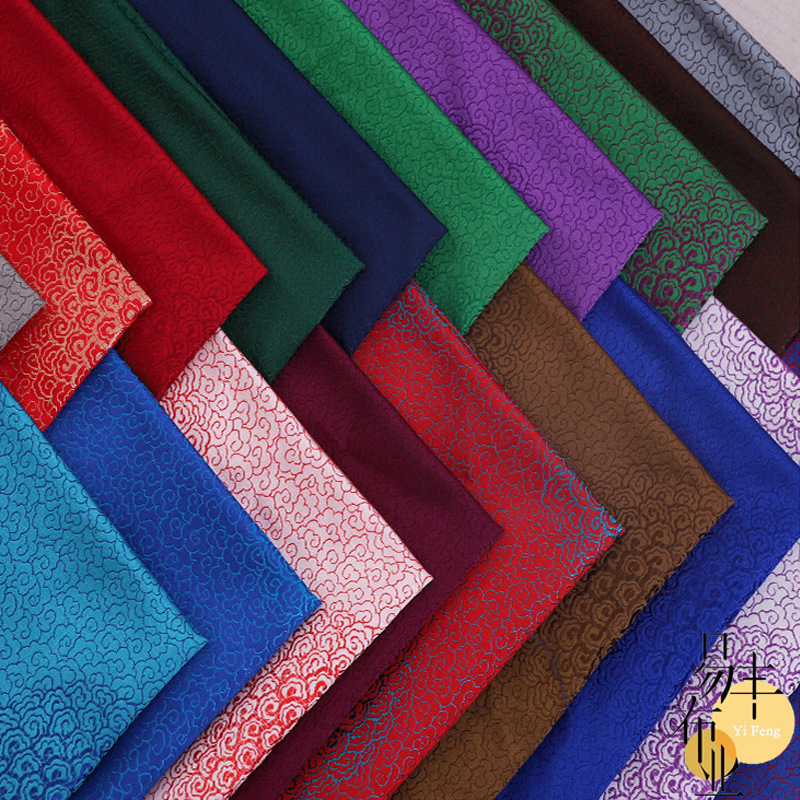 Mongolian Brocade Jacquard Silk Satin Fabric Tang Dress Cheongsam Mongolian Gown Film Handmade Pillow Fabric