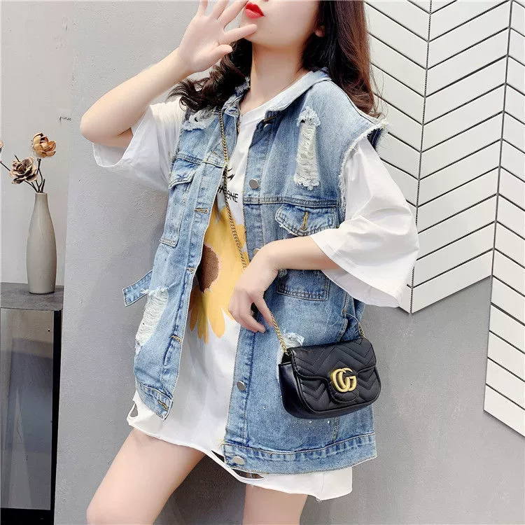 Летний джинсовый жилет, Женский студенческий 2020, Новый Свободный корейский Универсальный жилет, модный топ в стиле Instagram