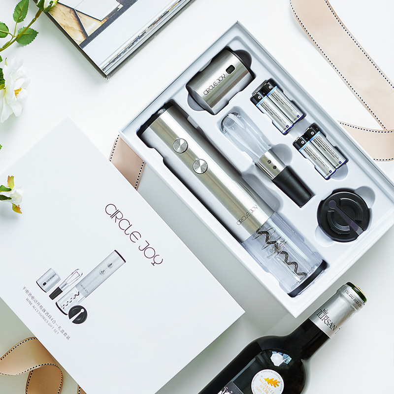 Celebridad de Internet recomendar el mismo estilo Mijia Circle alegría yuole abridor de botellas de vino eléctrico 4-En-1 Juego de vino traje