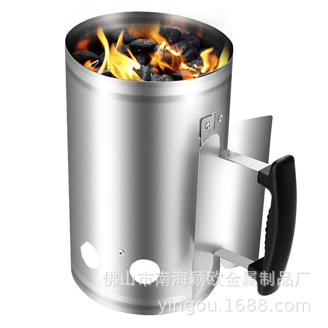 厂家直销尼龙把手碳桶烧烤不锈钢炭桶烧烤引火器引碳桶户外取暖器