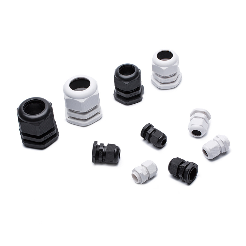 Direct supply cable waterproof connector nylon cable connector black and white plastic connector large quantity excellent wholesale