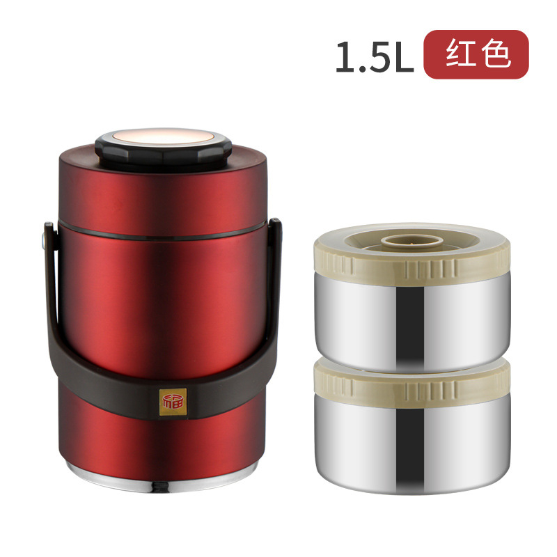 Olla de elevación al vacío de acero inoxidable 304 Fiambrera de aislamiento multicapa Fiambrera sellada para estudiantes adultos Fiambrera multicapa