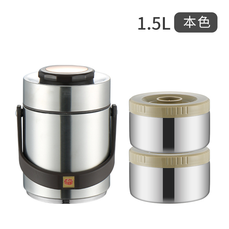 Olla de elevación al vacío de acero inoxidable 304 Fiambrera de aislamiento multicapa Fiambrera sellada para estudiantes adultos Fiambrera multicapa