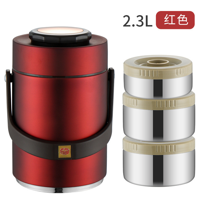 Olla de elevación al vacío de acero inoxidable 304 Fiambrera de aislamiento multicapa Fiambrera sellada para estudiantes adultos Fiambrera multicapa