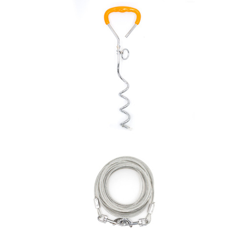 Dog ground pile, steel wire, pet fixed rope, dog leash, thickened dog pile, wire rope, fixed ground nail, pet supplies