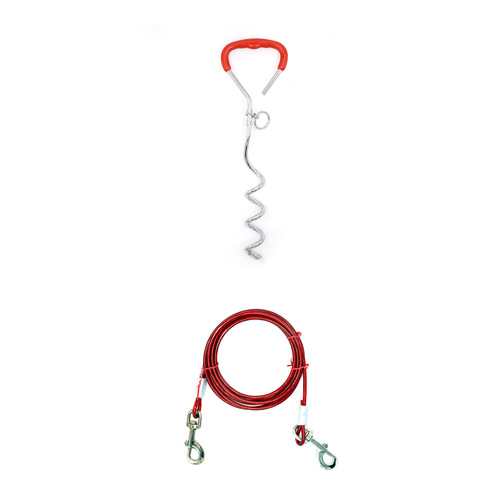 Dog ground pile, steel wire, pet fixed rope, dog leash, thickened dog pile, wire rope, fixed ground nail, pet supplies