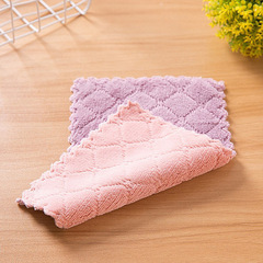 Coral velvet kitchen cloth, dishwasher, tablecloth wiping cloth, double-sided, non-oil sticking, dishwashing towel, water-absorbent, scrubbing cloth, towel