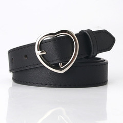 Women's belt, simple and versatile, jeans decorative belt, girls' clothing matching belt, heart-shaped alloy pin buckle, dropshipping