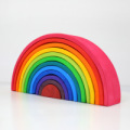 Bloques de construcción de arco iris para niños de madera juguetes bebé color cognición educación infantil altura apilamiento 3-10 años Juguetes